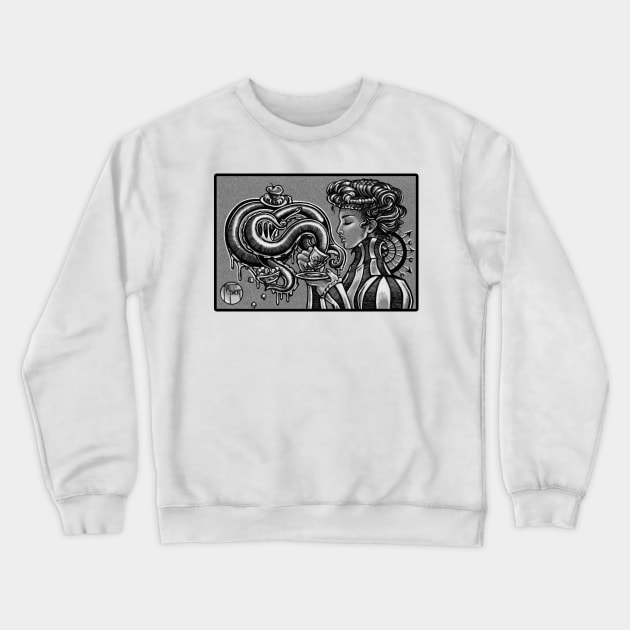 Tentacles In a Tea Cup - Black Outlined Version Crewneck Sweatshirt by Nat Ewert Art